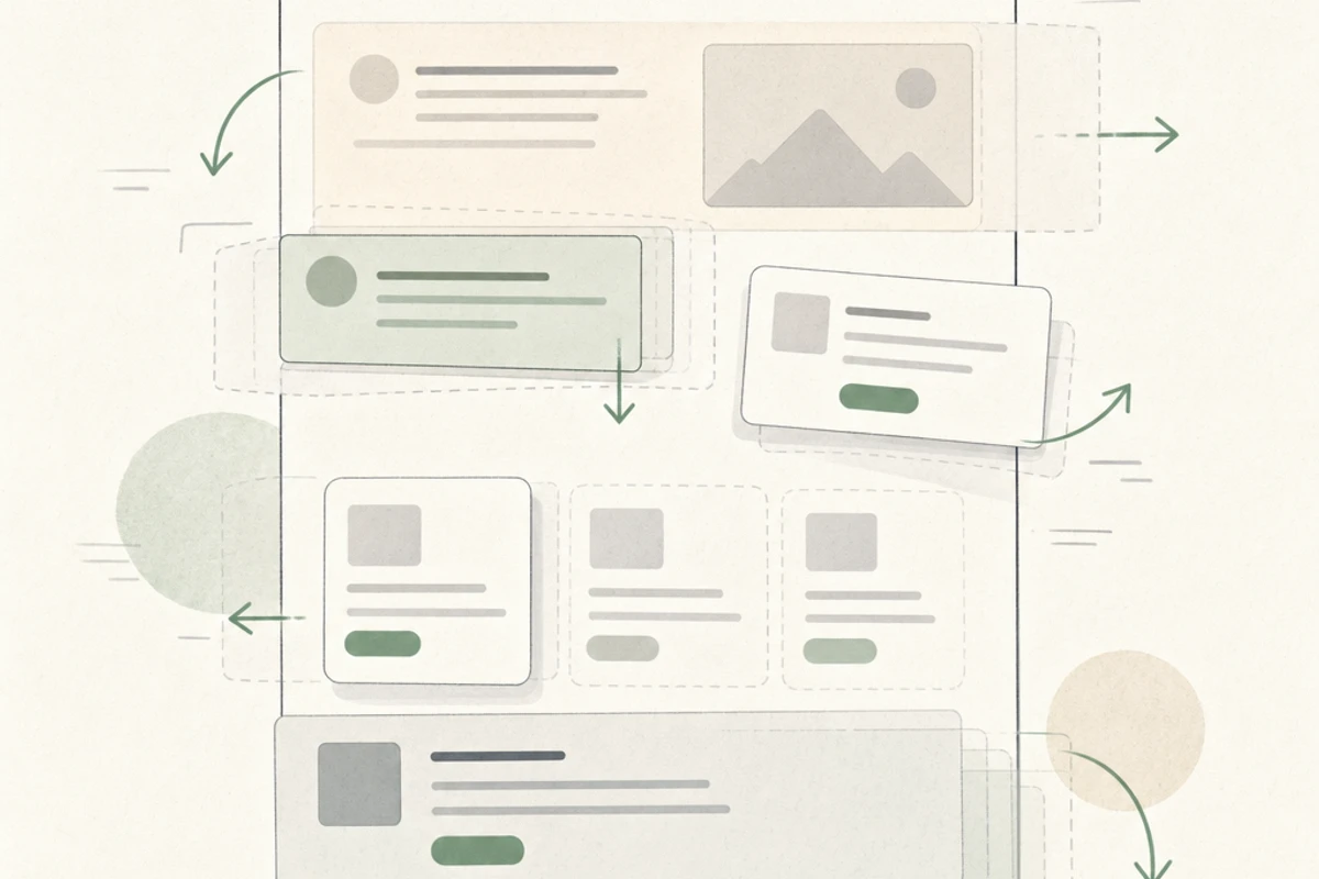 Visual representation of Cumulative Layout Shift with webpage elements moving during loading